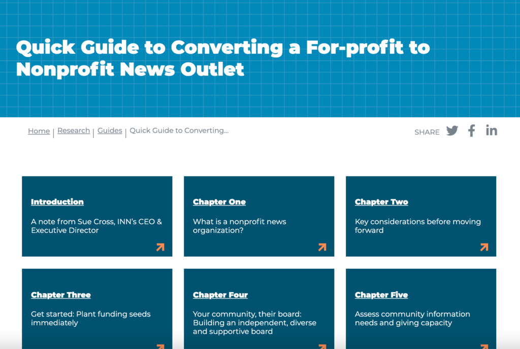 Nonprofit News Guides Institute for Nonprofit News Institute for